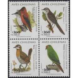Chile 1580/83 2001 Serie Corriente. Pájaros de Chile MNH Chile 1580/83 2001 Serie Corriente. Pájaros de Chile MNH