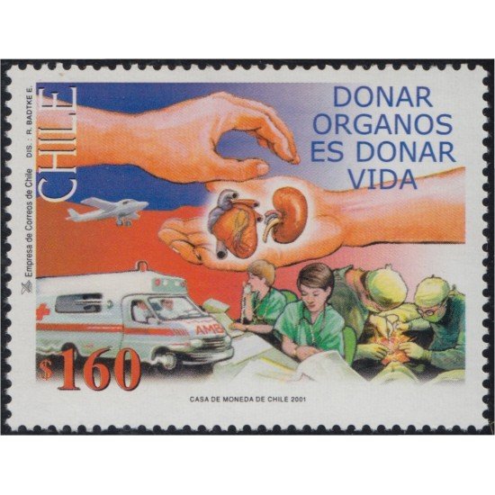 Chile 1584 2001 Campaña donación de Órganos MNH Chile 1584 2001 Campaña donación de Órganos MNH