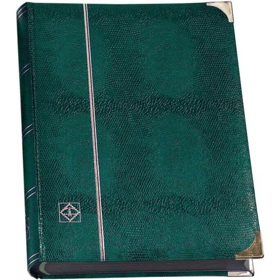 Leuchtturm 341942 Lujoso Clasificador A4 64páginas negra tapa imitación cocodrilo con esq.de dorados verd