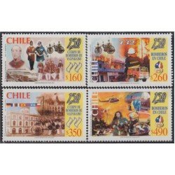 Chile 1588/91 2001 150 Años del Cuerpo de Bomberos de Valparaíso MNH Chile 1588/91 2001 150 Años del Cuerpo de Bomberos de Valparaíso MNH