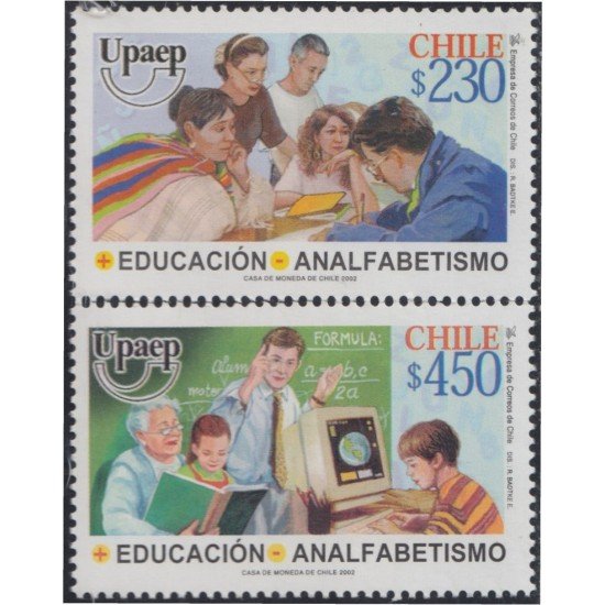 Chile 1642/43 2002 Serie América UPAEP. Educación y alfabetismo MNH Chile 1642/43 2002 Serie América UPAEP. Educación y alfabetismo MNH