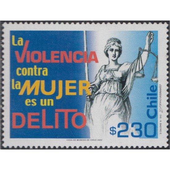 Chile 1654 2002 Campaña contra la violencia a la mujer MNH Chile 1654 2002 Campaña contra la violencia a la mujer MNH