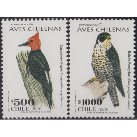 Chile 1656/57 2003 Serie Corriente. Pájaros Chilenos MNH Chile 1656/57 2003 Serie Corriente. Pájaros Chilenos MNH