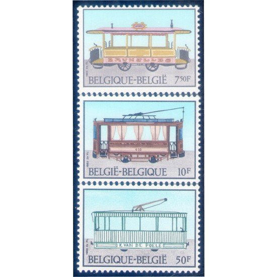 Bélgica 2079/80 1983 Historia del tranvía MNH