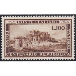 Italia Italy 537 1949 100 Años de la República Romana El vascello MH