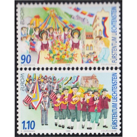 Liechtenstein 1106/07 1998 Europa Festivales Nacionales MNH Liechtenstein 1106/07 1998 Europa Festivales Nacionales MNH