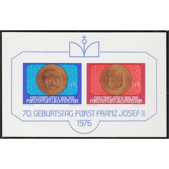 Liechtenstein HB 13 1976 70 Aniversario del príncipe Francés Joseph II MNH