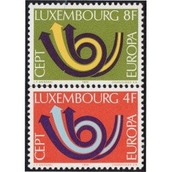 Luxemburgo 812/13 1973 Europa Bocina postal MNH Luxemburgo 812/13 1973 Europa Bocina postal MNH