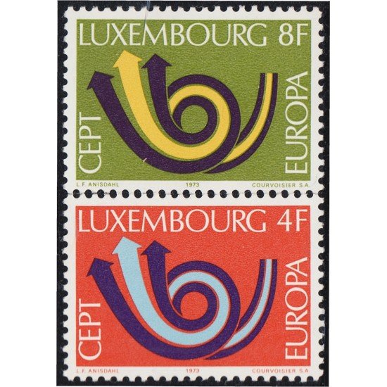 Luxemburgo 812/13 1973 Europa Bocina postal MNH