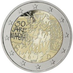 Alemania 2019 2 € euros conmemorativos Muro de Berlín   ( 5 cecas )