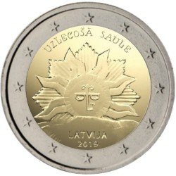 Letonia 2019 2 € euros conmemorativos Sol naciente 