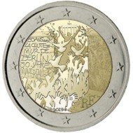Francia 2019 2 € euros conmemorativos Muro de Berlín 