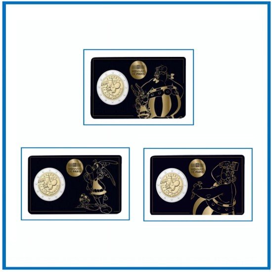 Francia France 2019 Cartera Oficial Set 3 Coin Card 2 € euros conm. Asterix Francia France 2019 Cartera Oficial Set 3 Coin Card 2 € euros conm. Asterix