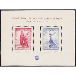 Checoslovaquía HB 16 1952 Exposición Filatélica de Bratislava Escudos MNH Checoslovaquía HB 16 1952 Exposición Filatélica de Bratislava Escudos MNH