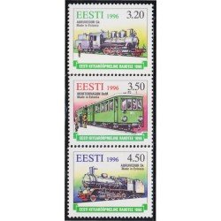 Estonia 284/86 1996 Centenario de los ferrocarriles de Estonia MNH Estonia 284/86 1996 Centenario de los ferrocarriles de Estonia MNH