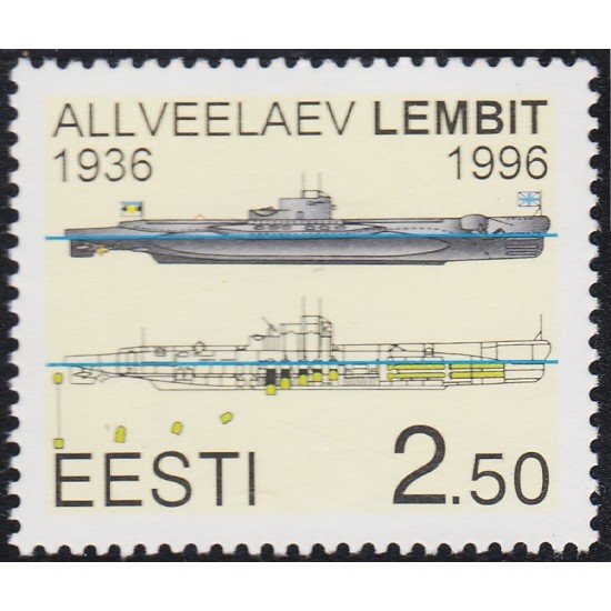 Estonia 278 1996 60 aniversario de la puesta en marcha del submarino Lembit MNH Estonia 278 1996 60 aniversario de la puesta en marcha del submarino Lembit MNH