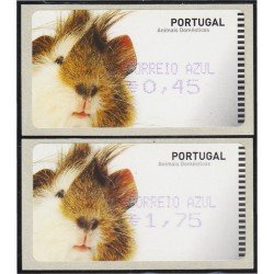 Portugal Atms 2005 E-Post Fauna Animales de compañía Cabeza de cerdo de la India 2v D-70 Portugal Atms 2005 E-Post Fauna Animales de compañía Cabeza de cerdo de la India 2v D-70