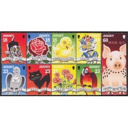 Jersey 673/81 1995 Sellos de saludos MNH Jersey 673/81 1995 Sellos de saludos MNH