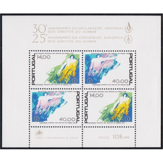 Portugal HB 24 1978 30 Aniversario de la Declaración Universal de MNH