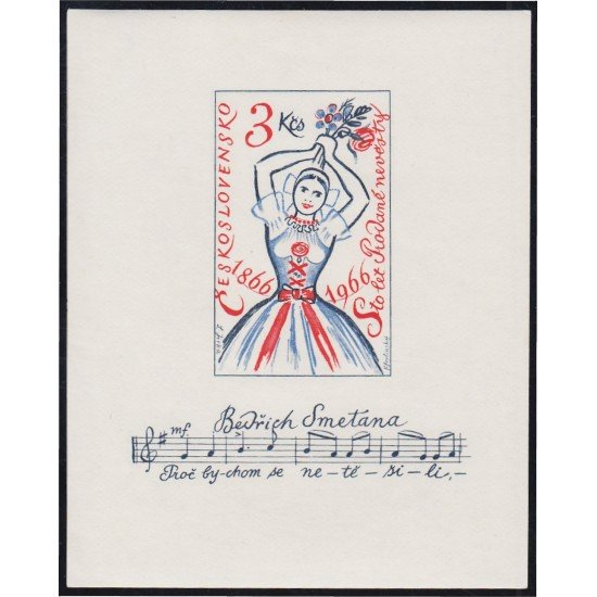 Checoslovaquía HB 27 1966 Centenario de la ópera de Bedrich Smetana MNH