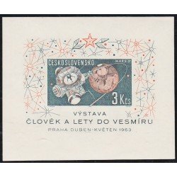 Checoslovaquía HB 23 1963 Exposición del Cosmo en Praga MNH Checoslovaquía HB 23 1963 Exposición del Cosmo en Praga MNH