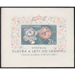 Checoslovaquía HB 23 1963 Exposición del Cosmo en Praga MNH Checoslovaquía HB 23 1963 Exposición del Cosmo en Praga MNH