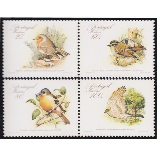 Portugal Madeira 125/28 1988 Fauna Regional Pájaros Birds MNH