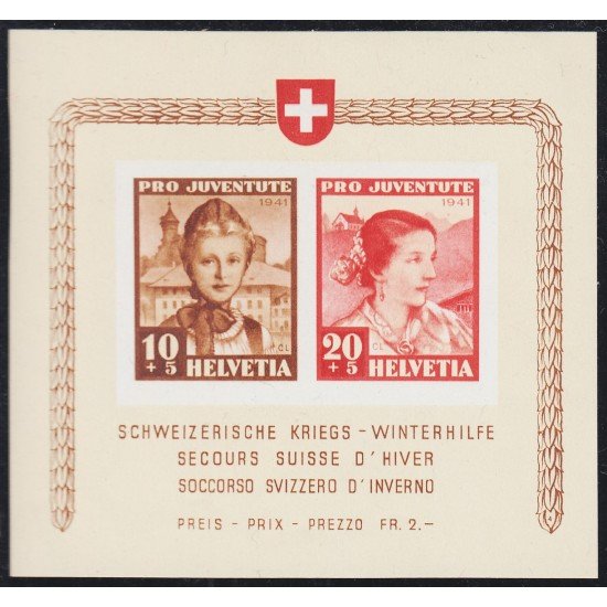 Suiza Switzerland HB 6 1941 Pro Juventud Rescate de invierno suizo MNH