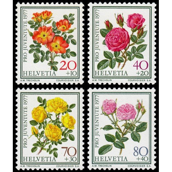 Suiza Switzerland 1042/45 1977 Para la juventud Flores flowers MNH