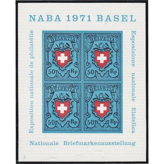 Suiza Switzerland HB 21 1971 Exposición Filatélica Nacional MNH