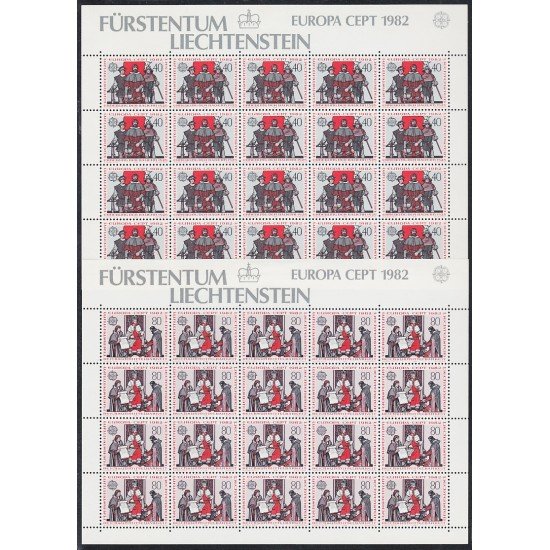 Liechtenstein 732/33 1982 Minihojita Europa hechos históricos MNH