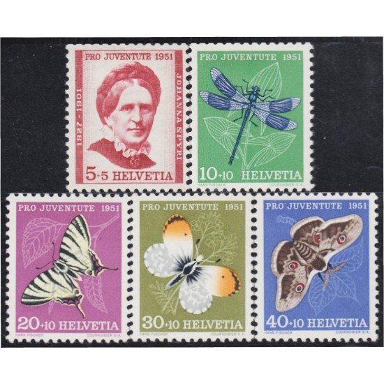 Suiza Switzerland 512/16 1951 Johanna Spyri MNH Suiza Switzerland 512/16 1951 Johanna Spyri MNH