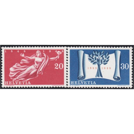 Suiza Switzerland 455/56 1948 Centenario del actual Estado Confederal MH