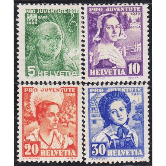 Suiza Switzerland 298/01 1936 Pro juventud H. G. Naegeli MH
