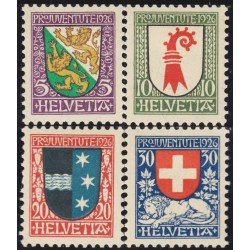 Suiza Switzerland 222/25 1926 Escudo de armas de cantones o Suiza MH Suiza Switzerland 222/25 1926 Escudo de armas de cantones o Suiza MH
