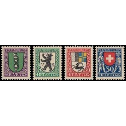Suiza Switzerland 218/21 1925 Pro juventud Escudo de armas de cantones o Suiza MNH Suiza Switzerland 218/21 1925 Pro juventud Escudo de armas de cantones o Suiza MNH