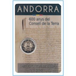 Andorra 2019 Cartera Oficial Coin Card Moneda 2 € conm Consell de la Terra 