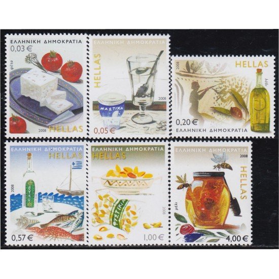 Grecia Greece 2445/50 2008 Productos gastronómicos griegos MNH Grecia Greece 2445/50 2008 Productos gastronómicos griegos MNH