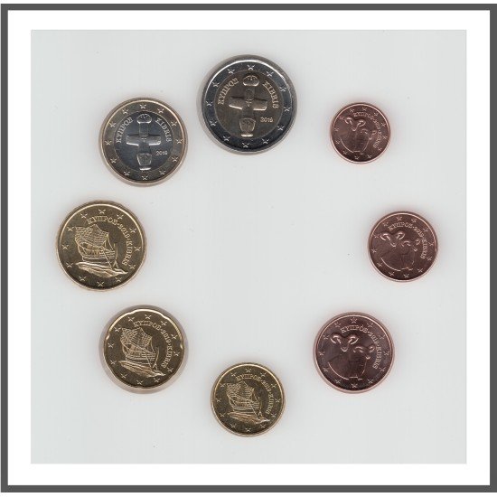 Chipre 2019 Emisión monedas Sistema monetario euro € Tira Chipre 2019 Emisión monedas Sistema monetario euro € Tira