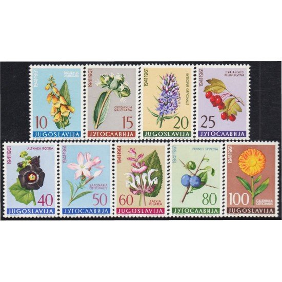 Yugoslavia 843/51 1961 Flores Medicinales MNH Yugoslavia 843/51 1961 Flores Medicinales MNH