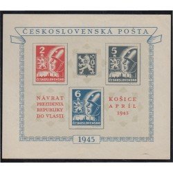 Checoslovaquía HB 8 1945 Llegada del presidente Benes a Kosice MNH Checoslovaquía HB 8 1945 Llegada del presidente Benes a Kosice MNH