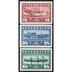 Österreich Austria 496/98 1937 Centenario de la navegación en vapor en el Danubio Barcos MNH