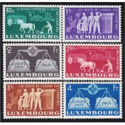 Luxemburgo 443/48 1951 A favor de la Europa unida MNH