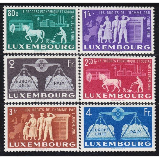 Luxemburgo 443/48 1951 A favor de la Europa unida MNH Luxemburgo 443/48 1951 A favor de la Europa unida MNH