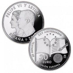 España 2017 30 Euros de plata 30€ Tratado de la Unión Europea