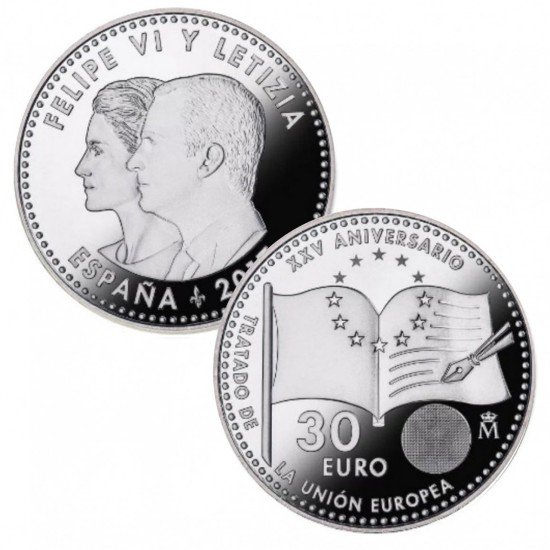 España 2017 30 Euros de plata 30€ Tratado de la Unión Europea