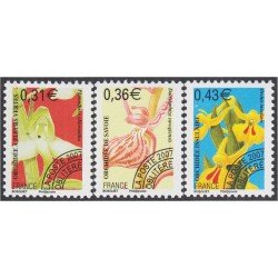France Francia Preobliterados P- 250/52 2007 Flora Flores Flowers MNH France Francia Preobliterados P- 250/52 2007 Flora Flores Flowers MNH