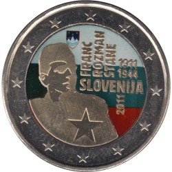 Eslovenia 2011 2 € euros conmemorativos Cent. Franc Rozman Stane Color 