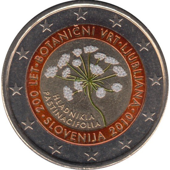 Eslovenia 2010 2 € euros conmemorativos Color Bicentenario Jardín botánico Liubiana 