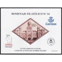 España Spain Homenaje Filatélico 14 2019 Cent. Palacio Comunicaciones de Madrid